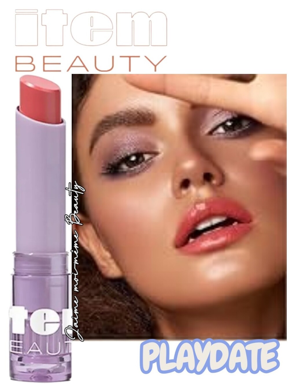 Item Beauty Lip Quip Stick in Playdate Tinted Lip Butter Balm - Rosy Pink